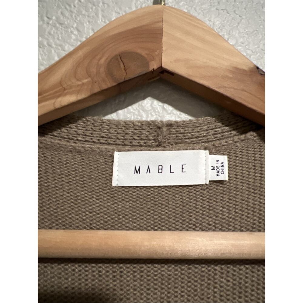 NEW Mable Minimalist Luxury Jovie Sweater Midi Dress Academia Taupe Wrap Duster - Picture 9 of 9